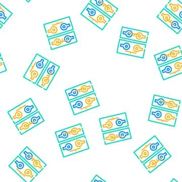 Push button switch mechanism vector seamless pattern Stock Illustration