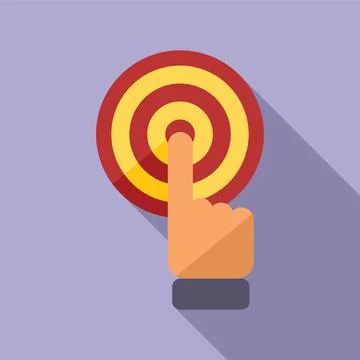 Push button target icon flat vector. People seo Stock Illustration