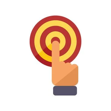 Push button target icon flat vector. People seo Stock Illustration