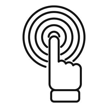 Push button target icon outline vector. People seo Stock Illustration