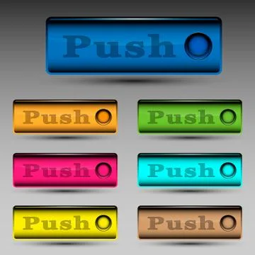 Push button template Stock Illustration