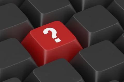 Push button with text question mark. 3D illustration Stock Illustration