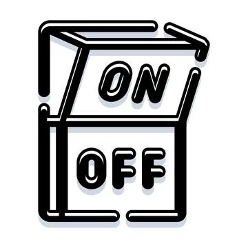 On off push button toggle switch icon Stock Illustration