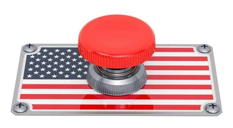 Push button with the United States flag, 3D rendering Push button with the... Stock Photos