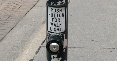 Push Button for Walk Light - 4k - Cross Street Video stock 51773956