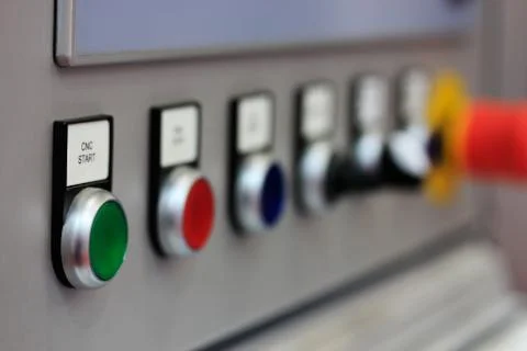 Push buttons on control panel Stock Photos