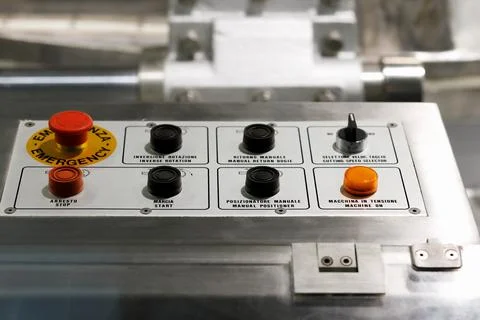 Push buttons on a control panel Stock Photos