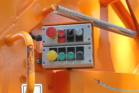 Push Buttons Push Buttons With Emergency Stop Button at Machinery Copyrigh... 写真素材