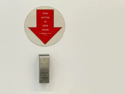 Push buzzer intercom door bell for visitors to gain entry Stock Photos