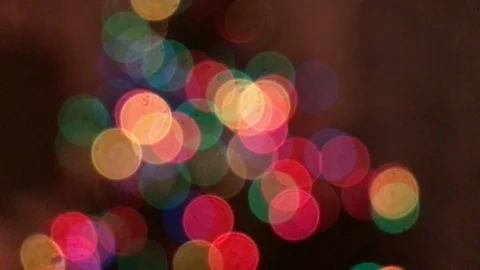 Push into Christmass Tree Lights Bokeh Stock Footage 100605195