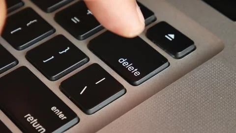 Push delete keyboard on the laptop. Stock Footage 291858226