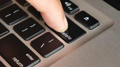 Push delete keyboard on the laptop. Stock Footage 291858238