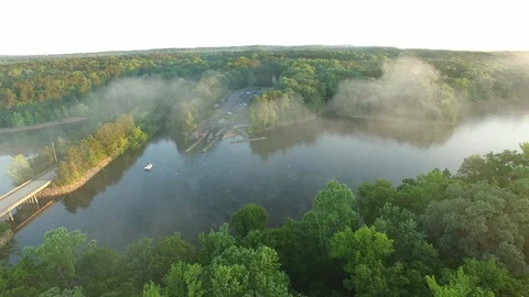 Push to Docks, Falls Lake, NC Stockbeeldmateriaal 128528205