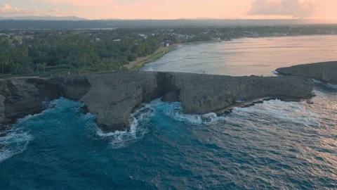 Push In Dolly + Tilt Up Drone Shot of Cueva del Indio, Arecibo, Puerto Rico 4K Stock-Footage 167668440
