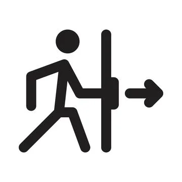 Push door icon vector sign design Stock Illustration