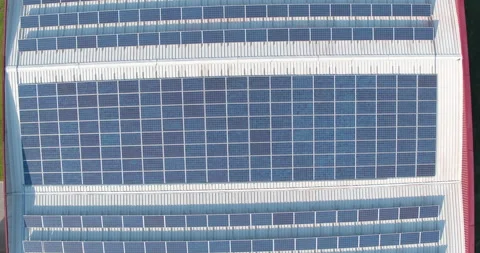 Push In Drone Shot Of Eco Friendly Solar Panels Stock Footage 142871411