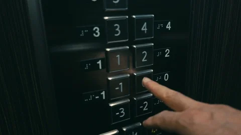 Push elevator button number zero Stock Footage 102649761