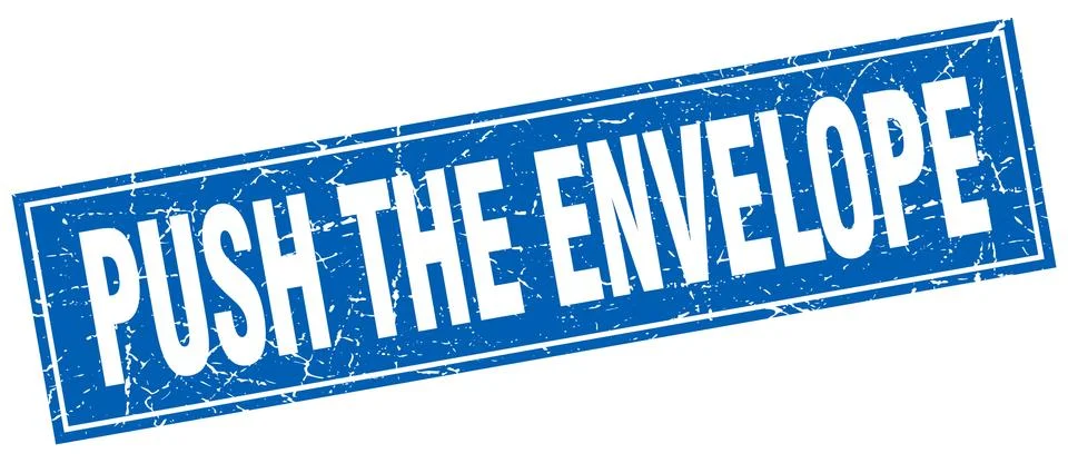 Push the envelope square stamp Stock Illustration