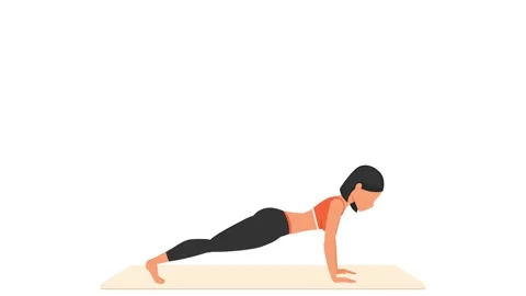 Push up exercise. Female workout on mat. Stock Footage 171415375