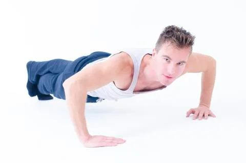 Push up exercise Stock Photos