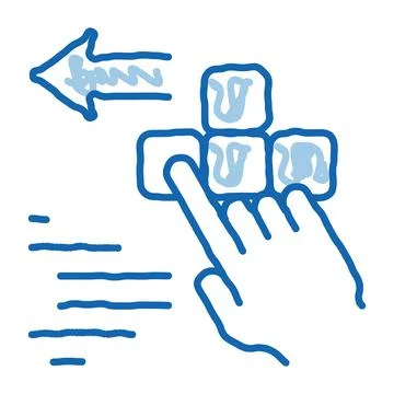 Push game controller button doodle icon hand drawn illustration Stock Illustration