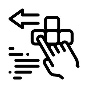 Push game controller button icon vector outline illustration 스톡 일러스트