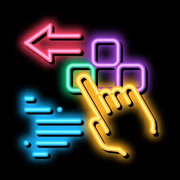 Push game controller button neon glow icon illustration 스톡 일러스트
