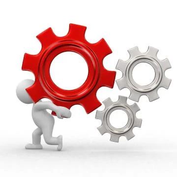 Push the gear Stock Illustration