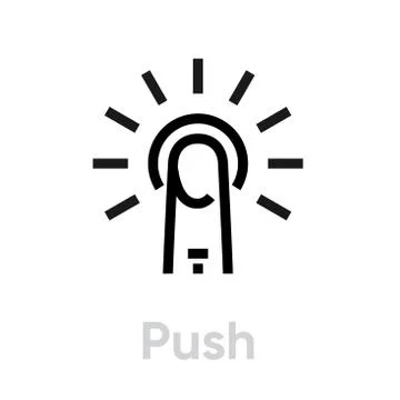 Push icon. Editable Vector Outline. 스톡 일러스트