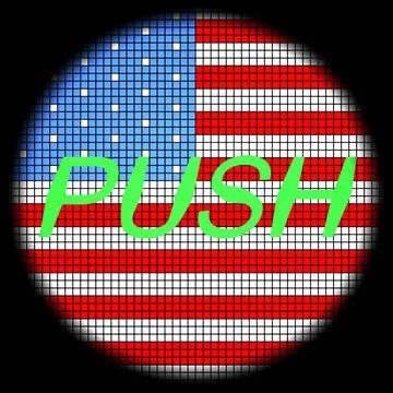 Push Icon Push Icon on American Flag Checkered Background Copyright: xZoon... Stock Photos