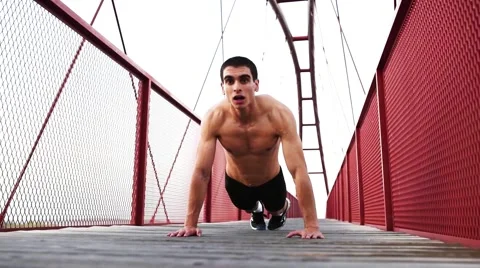 Push up  with jump Stock Footage 68354524