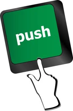 Push key on computer keyboard, business concept Stock Illustration