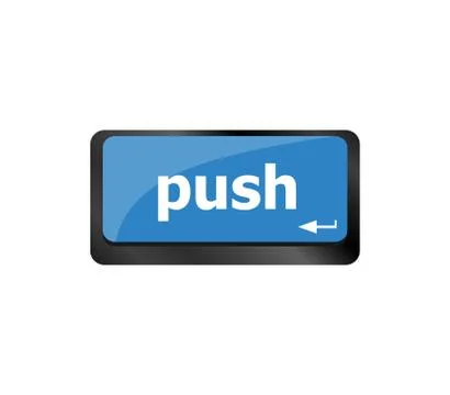Push key on computer keyboard, business concept Stock Illustration