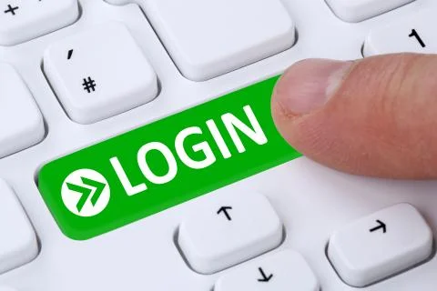 Push Login button submit on computer Stock Illustration