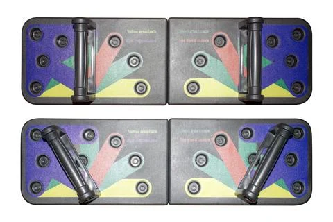 A push-up machine with a support.Push-up board on a white background. Stock Photos