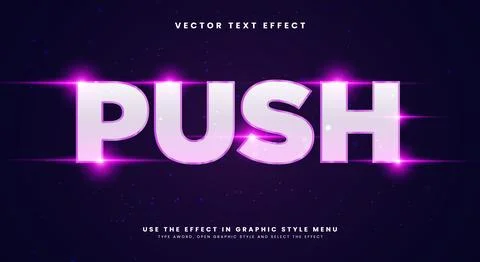 Push modern Style 3D editable text effect Stock Illustration