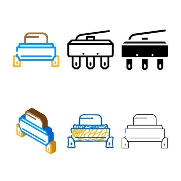 Push multipack button switch color icon vector Illustrazione stock