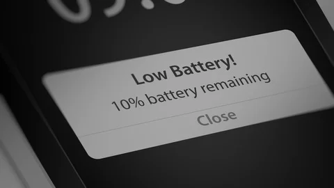 Push Notification with Low Battery on Smart Phone Stock Footage 117051566