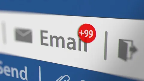 Push Notification with New E-mail on Webmail Stock Footage