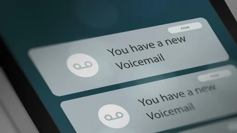 Push Notification with New Voicemail on Smart Phone Stock Footage