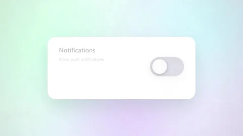 Push Notification Opt-In Toggle Animation User Engagement and Digital Consent UI Stock Footage 346749853
