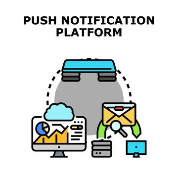Push notification platform for digital marketing strategy Stock Illustration