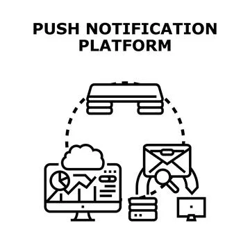 Push notification platform for digital marketing strategy Stock Illustration