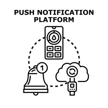 Push notification platform providing smartphone watch application alert Stock Illustration
