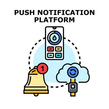 Push notification platform providing smartphone watch application alert Stock Illustration