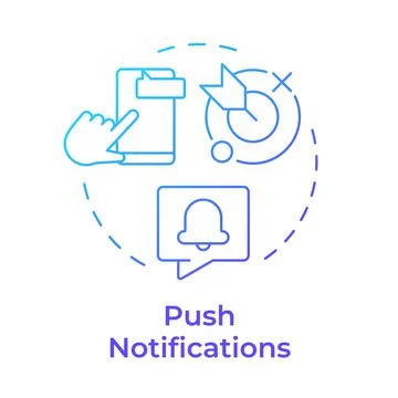 Push notifications blue gradient concept icon イラスト素材