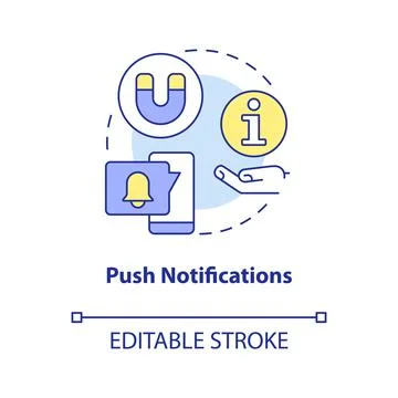 Push notifications concept icon Illustrazione stock