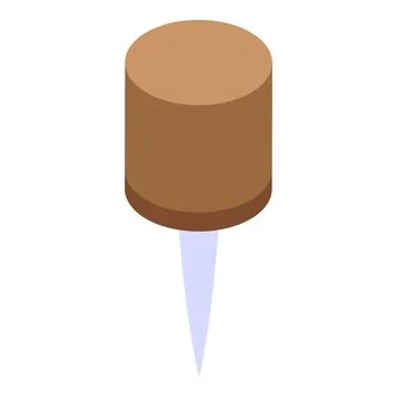 Push office clip icon isometric vector. Notice board label Stock Illustration