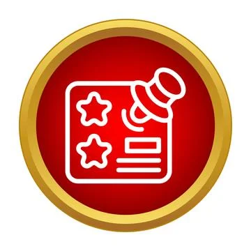 Push pin attaching important message with stars icon Stock Illustration