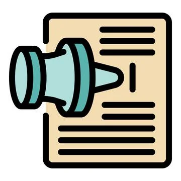 Push pin attaching paper document icon illustration in trendy design style Stock Illustration